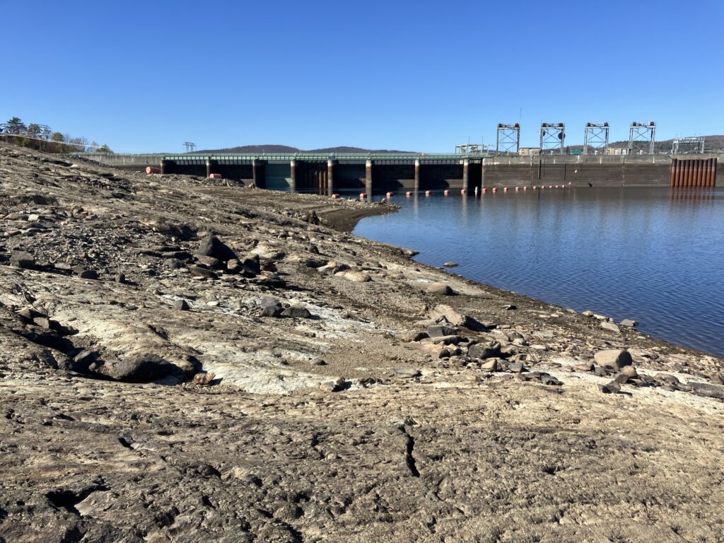 Low water at the Moore Reservoir